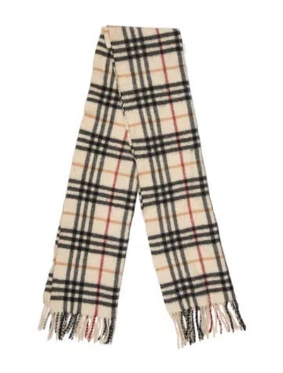 Pre-owned Burberry Cashmere House Check Pattern Scarf In Neutral