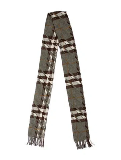Pre-owned Burberry Cashmere House Check Pattern Scarf In Neutral