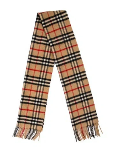 Pre-owned Burberry Cashmere House Check Pattern Scarf In Neutral