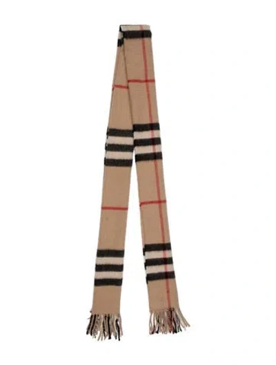 Pre-owned Burberry Cashmere House Check Pattern Scarf In Neutrals