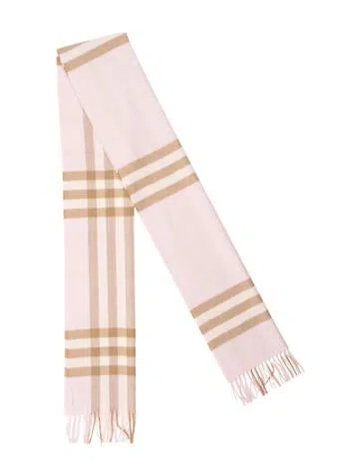 Pre-owned Burberry Cashmere House Check Pattern Scarf In Pink