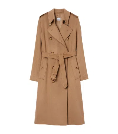 BURBERRY CASHMERE-BLEND KENSINGTON TRENCH COAT
