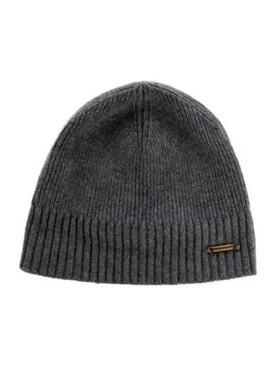 Pre-owned Burberry Cashmere Knit Beanie In Gray