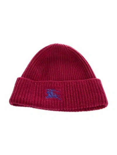 Pre-owned Burberry Cashmere Knit Hat In Burgundy
