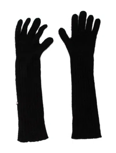 Pre-owned Burberry Cashmere Knit Long Gloves In Black