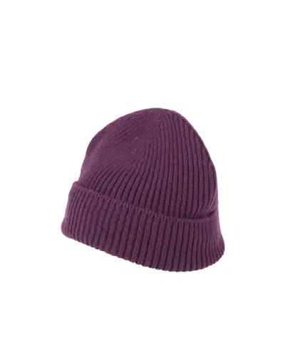 Burberry Cashmere Knitted Cap In Purple