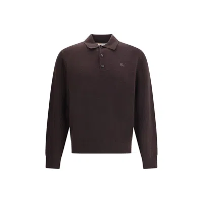 BURBERRY CASHMERE LONG-SLEEVED POLO SWEATER