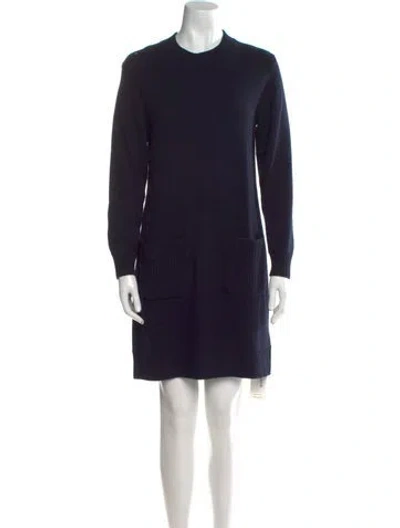Pre-owned Burberry Cashmere Mini Dress In Blue