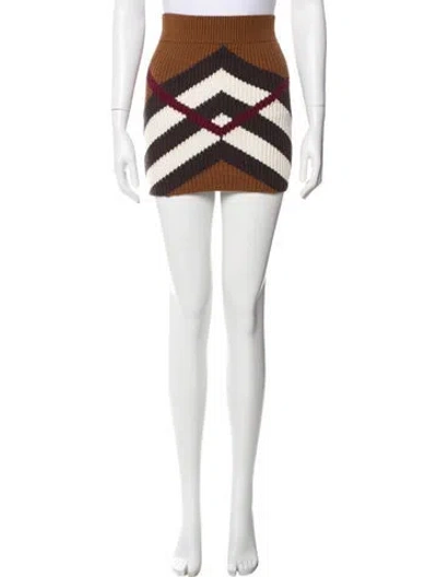 Pre-owned Burberry Cashmere Mini Skirt In Brown