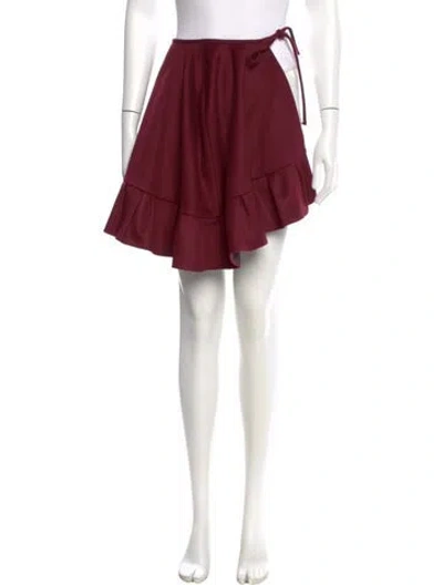 Pre-owned Burberry Cashmere Mini Skirt In Red