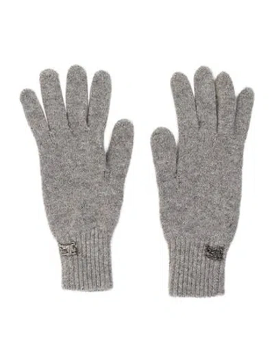 Pre-owned Burberry Cashmere Monochromatic Winter Gloves In Grey