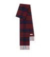 Burberry Checked Pattern Scarf Fringed Edges In Red