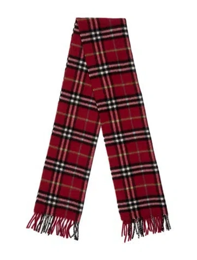 Pre-owned Burberry Cashmere Nova Check Pattern Scarf In Gray