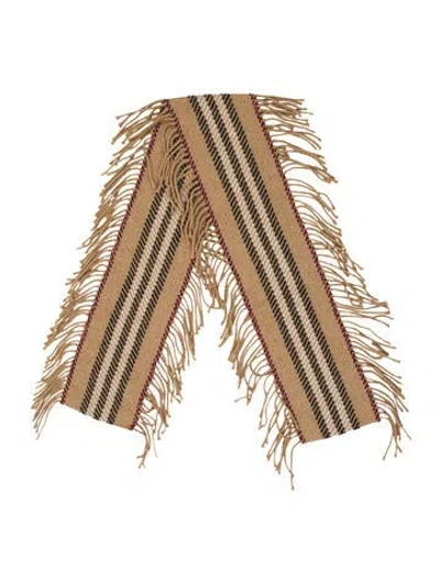 Pre-owned Burberry Cashmere Nova Check Pattern Scarf In Neutral