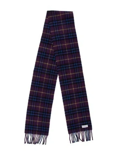 Pre-owned Burberry Cashmere Nova Check Pattern Scarf In Neutral