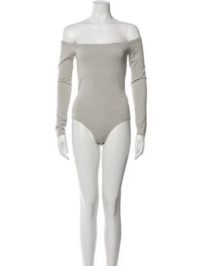 Pre-owned Burberry Cashmere Off-the-shoulder Bodysuit W/ Tags In Gray