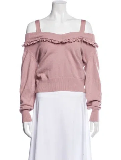 Pre-owned Burberry Cashmere Off-the-shoulder Sweater In Pink