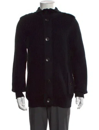 Pre-owned Burberry Cashmere Open Front Cardigan In Black
