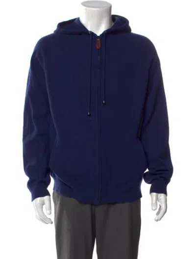 Pre-owned Burberry Cashmere Open Front Cardigan In Blue