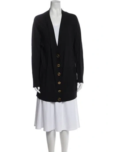 Pre-owned Burberry Cashmere Open Front Sweater In Black