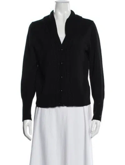 Pre-owned Burberry Cashmere Open Front Sweater In Black