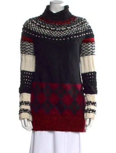 Pre-owned Burberry Cashmere Patterned Sweater In Black