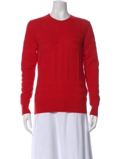 Pre-owned Burberry Cashmere Patterned Sweater In Red