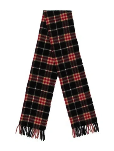 Pre-owned Burberry Cashmere Plaid Print Scarf In Black