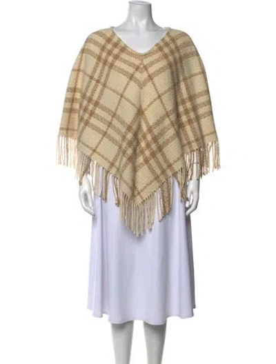 Pre-owned Burberry Cashmere Plaid Print Sweater In Neutrals