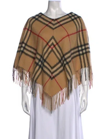 Pre-owned Burberry Cashmere Plaid Print Sweater In Neutrals