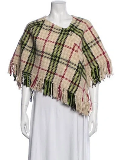 Pre-owned Burberry Cashmere Plaid Print Sweater In Neutrals
