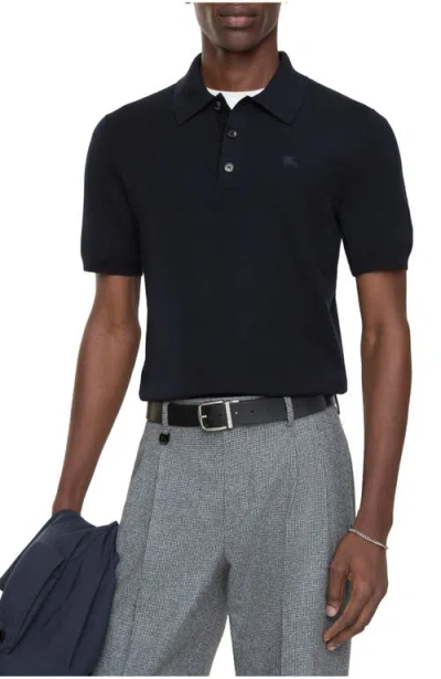 Burberry Cashmere Polo Shirt In Blue