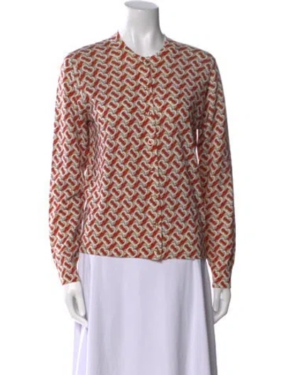 Pre-owned Burberry Cashmere Printed Sweater In Neutral