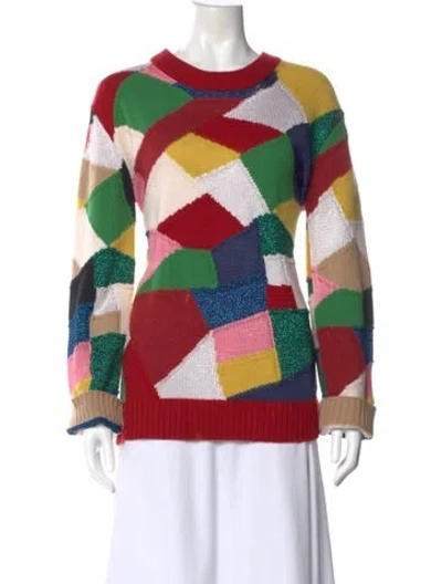 Pre-owned Burberry Cashmere Printed Sweater In Red