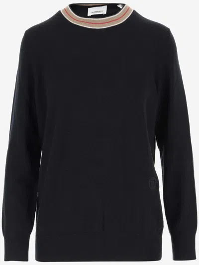 Burberry Cashmere Pullover In Black