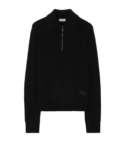 Burberry Cashmere Quarter-zip Polo Sweater In Multi
