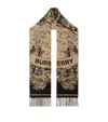 Burberry Ekd Cashmere Jacquard Reversible Scarf In Beige