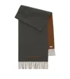 Burberry Reversible Ekd Cashmere Scarf In Grey