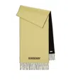 Burberry Reversible Ekd Cashmere Scarf In Straw
