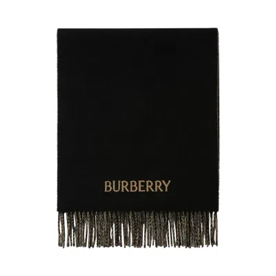 Pre-owned Burberry Cashmere Reversible Scarf 'camel/black' In Multi-color