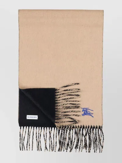 Burberry Cashmere Reversible Scarf Fringe In Multi