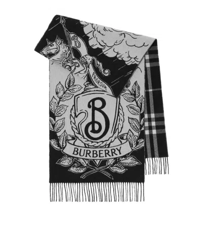 Burberry Cashmere Reversible Stormy Knight Scarf In Multi