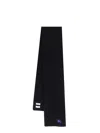 Burberry Mu Ribbed Scarf In Black