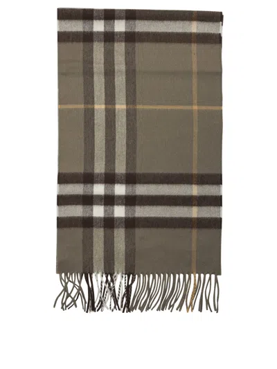 Burberry Check Scarves Beige In Gray