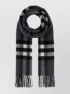 Burberry Cashmere Scarf Embroidered Fringe In Black