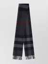 BURBERRY CASHMERE SCARF FRAYED HEMS ICONIC CHECK