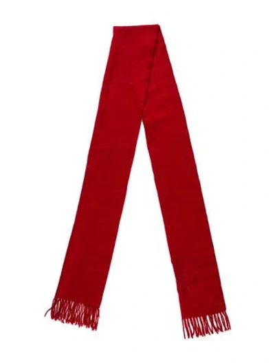 Pre-owned Burberry Cashmere Scarf In Red