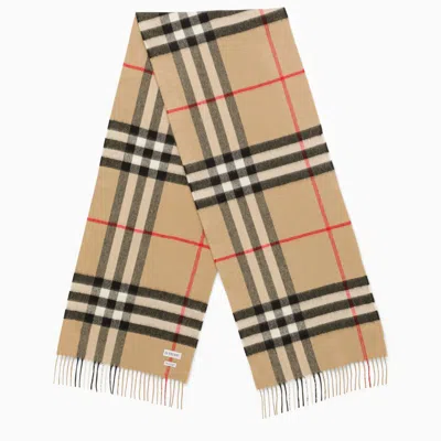 BURBERRY CASHMERE SCARF WITH CHECK MOTIF