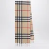 Burberry Cashmere Scarf With Check Motif Women In Brown
