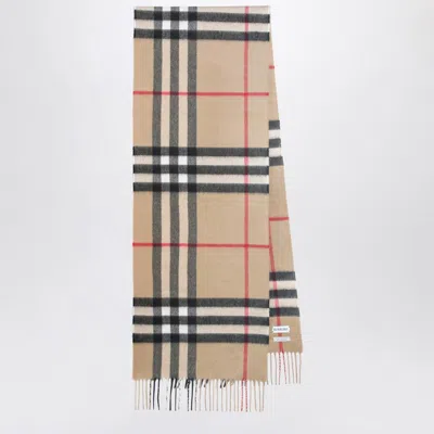 Burberry Cashmere Scarf With Check Motif Women In Brown